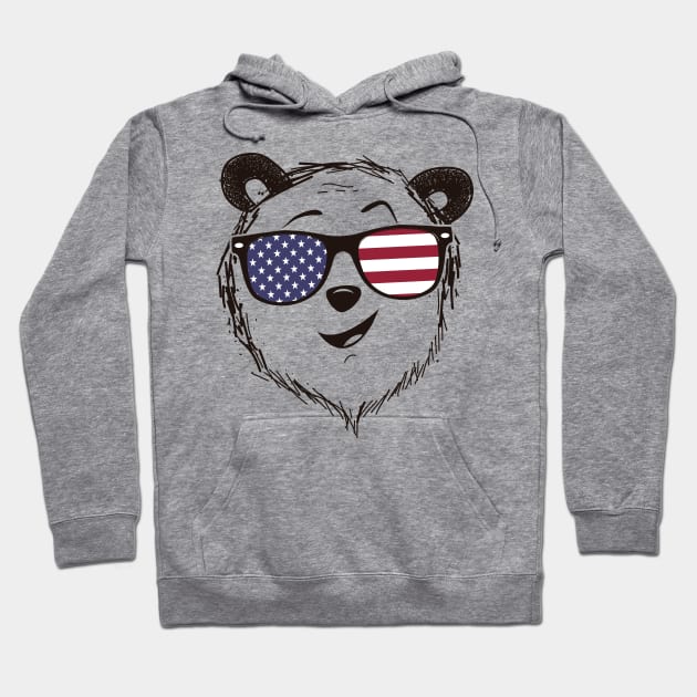 Panda Independence 4 of July Hoodie by dconciente